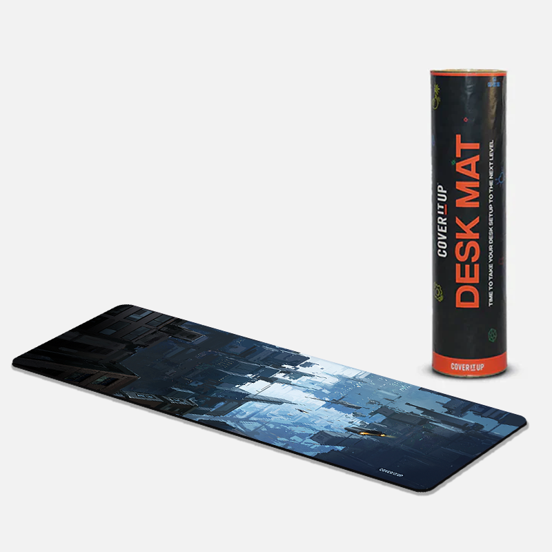 Anime Sci-fi Floating City Desk Mat and Gaming Mouse Pad