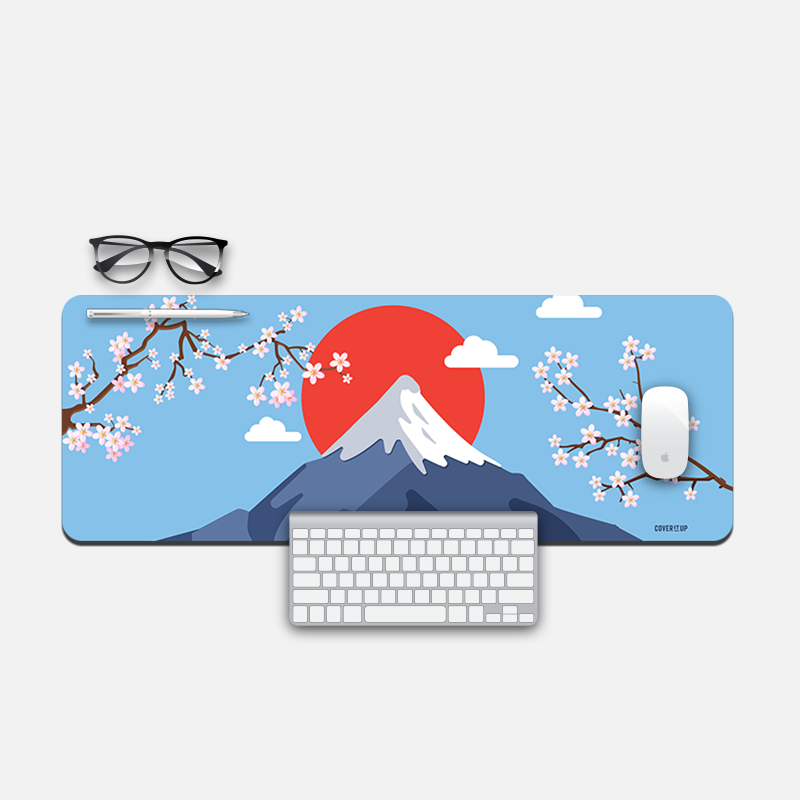 Anime Sunset By The Mountains Desk Mat and Gaming Mouse Pad