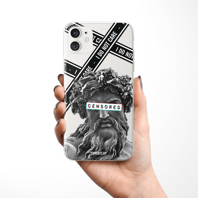 Censored Greek Statue Clear Silicone Case
