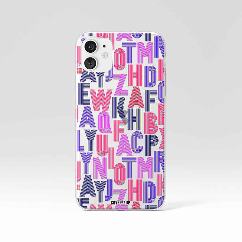 Letters Mess Clear Silicone Case