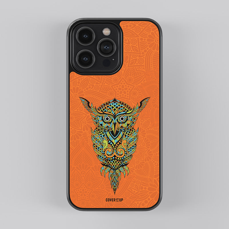 Mandala Owl Glass Case