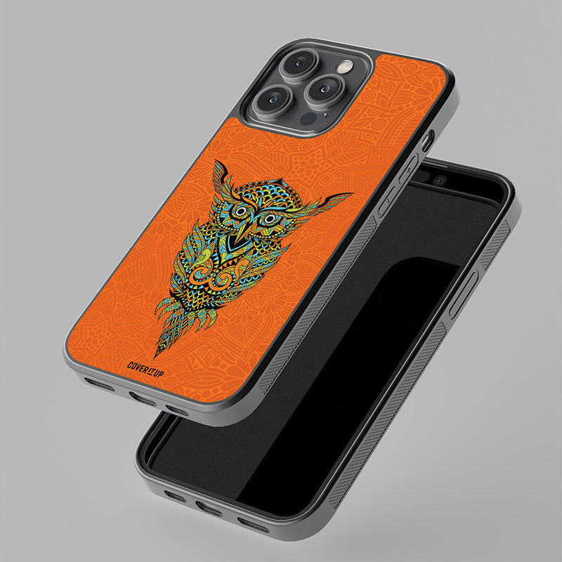 Mandala Owl Glass Case