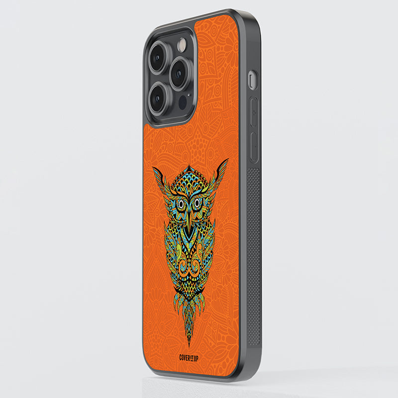 Mandala Owl Glass Case