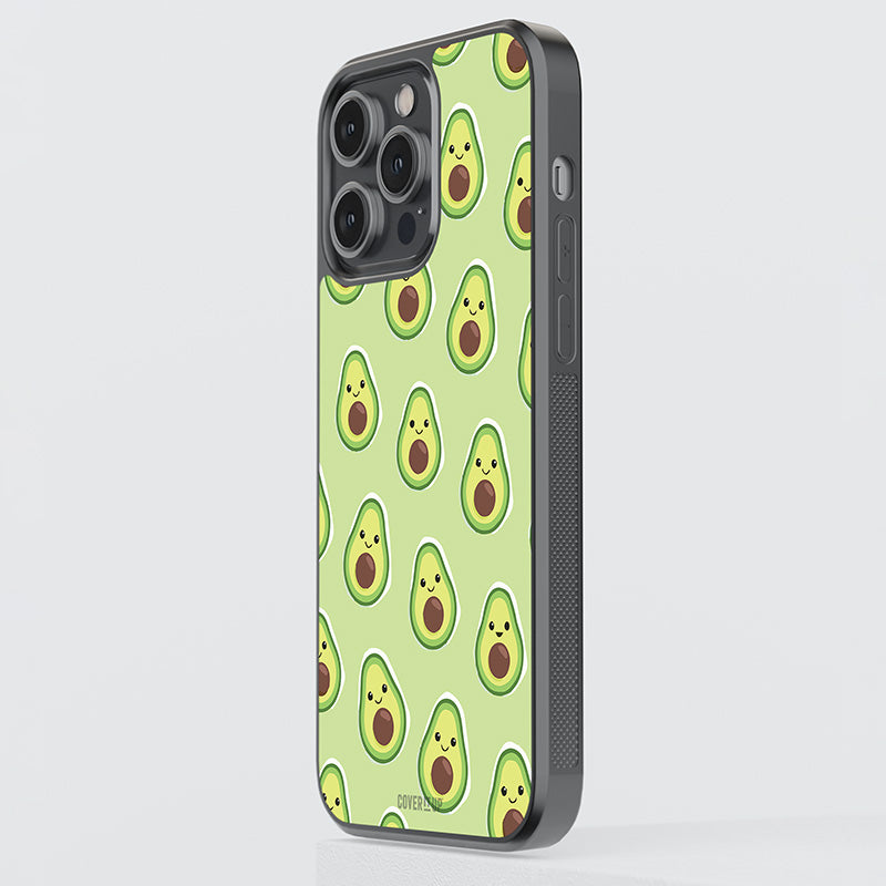 Green Avocado Pattern Glass Case