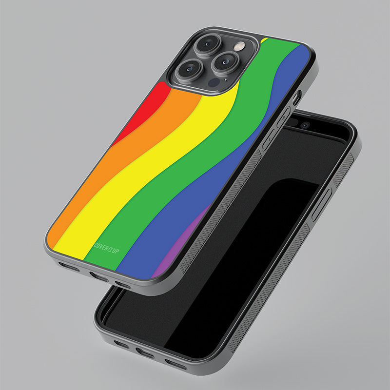 Rainbow Waves Glass Case