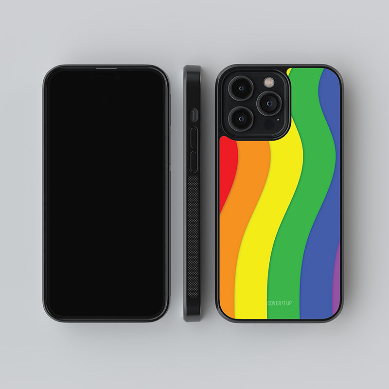 Rainbow Waves Glass Case