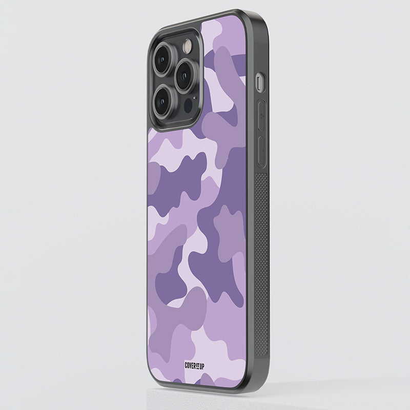 Purple Army Camo Glass Case