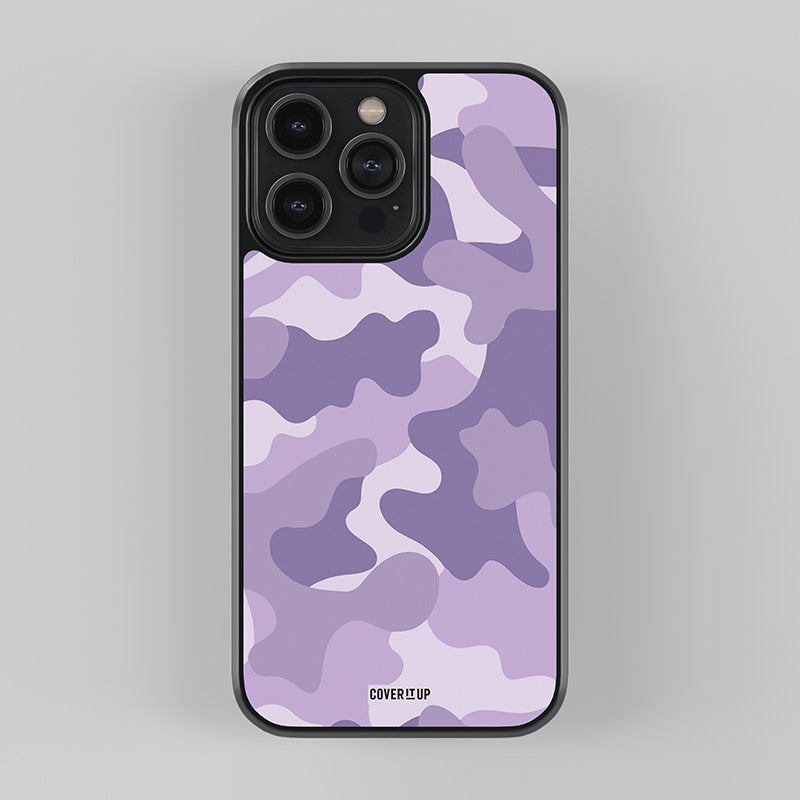 Purple Army Camo Glass Case