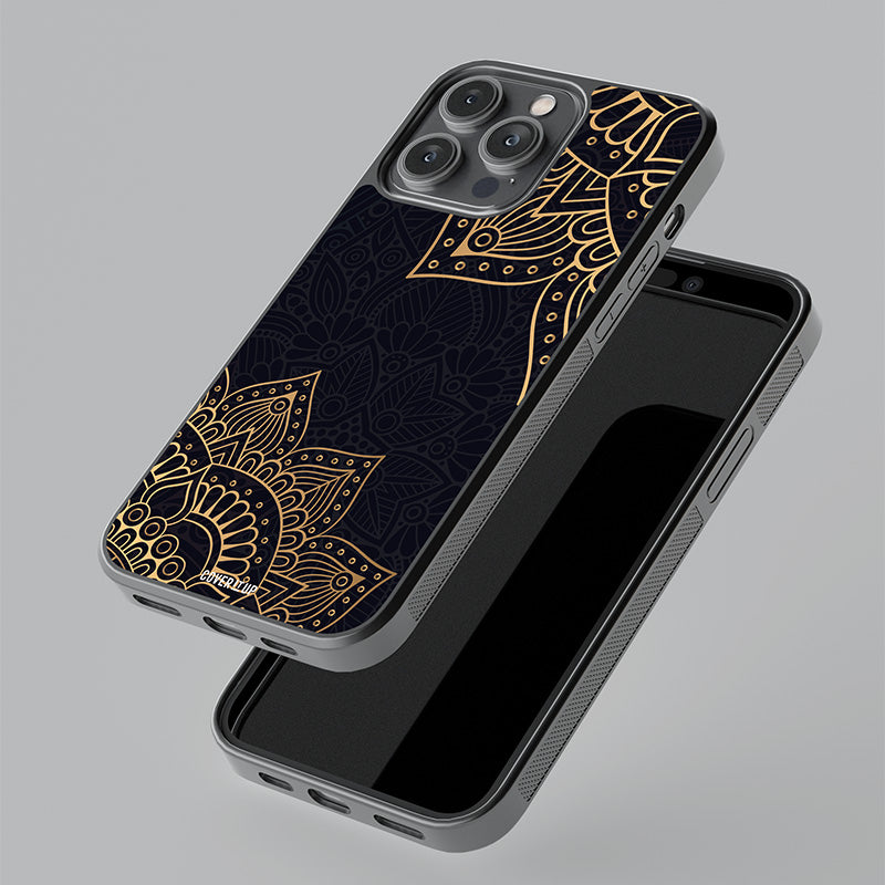 Gold Royal Mandala Glass Case