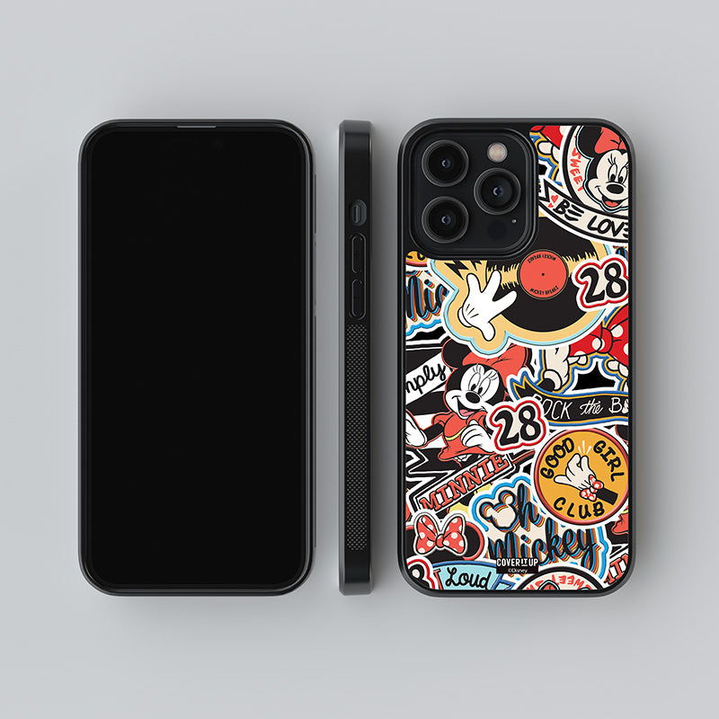 Official Disney Mickey Mouse Pattern Glass Case