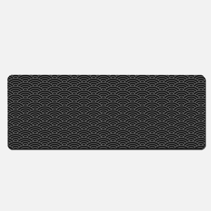 Anime Clouds Pattern Desk Mat and Gaming Mouse Pad (Black)