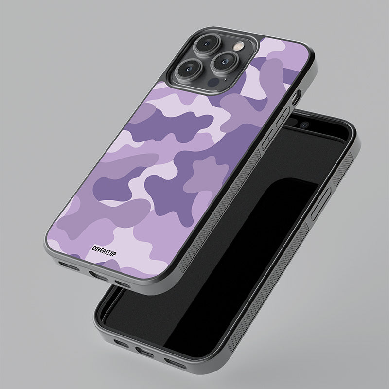 Purple Army Camo Glass Case