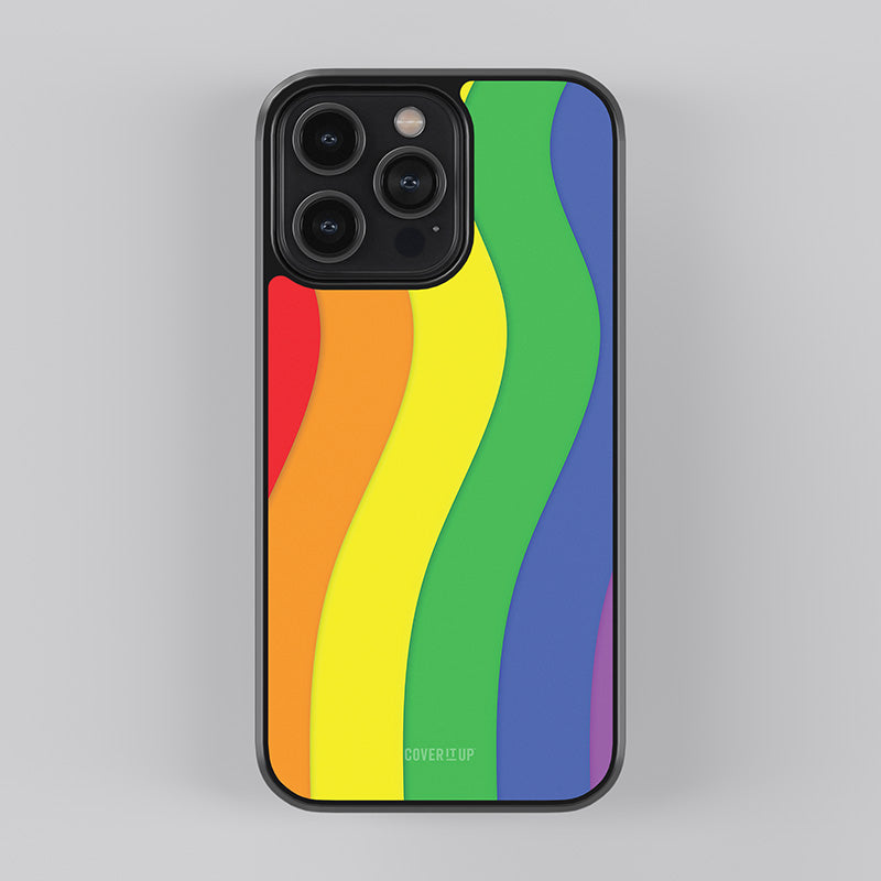 Rainbow Waves Glass Case