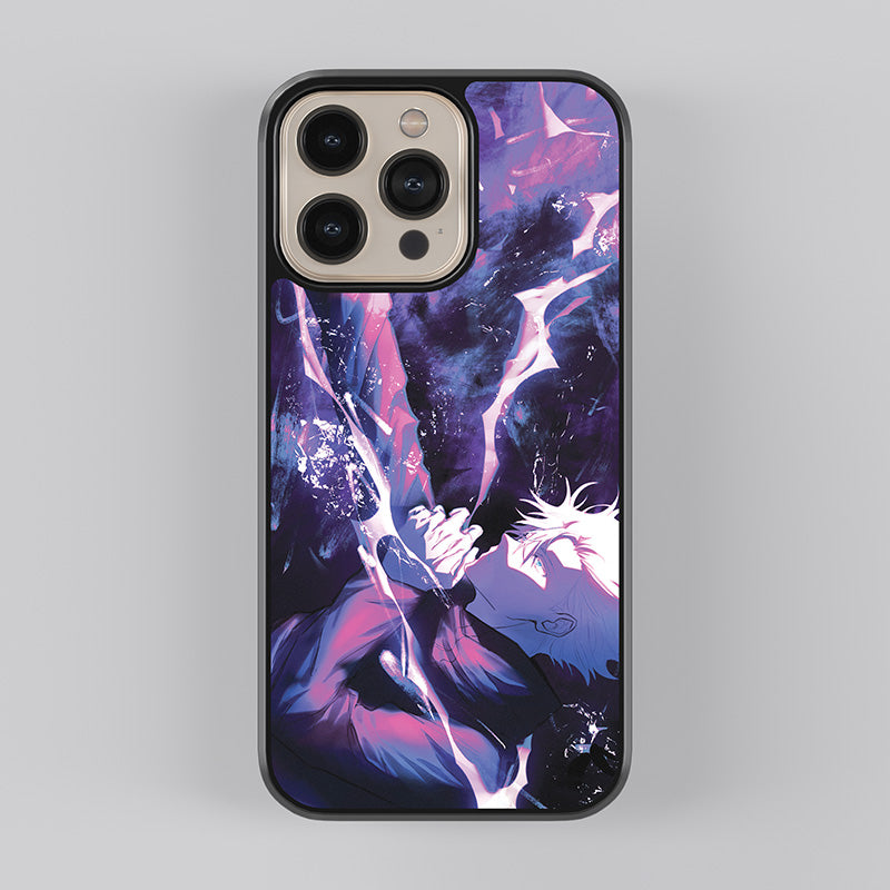 Gojo Satoru Using Infinity Void Glass Case Gojo Satoru Using Infinity Void Glass Case