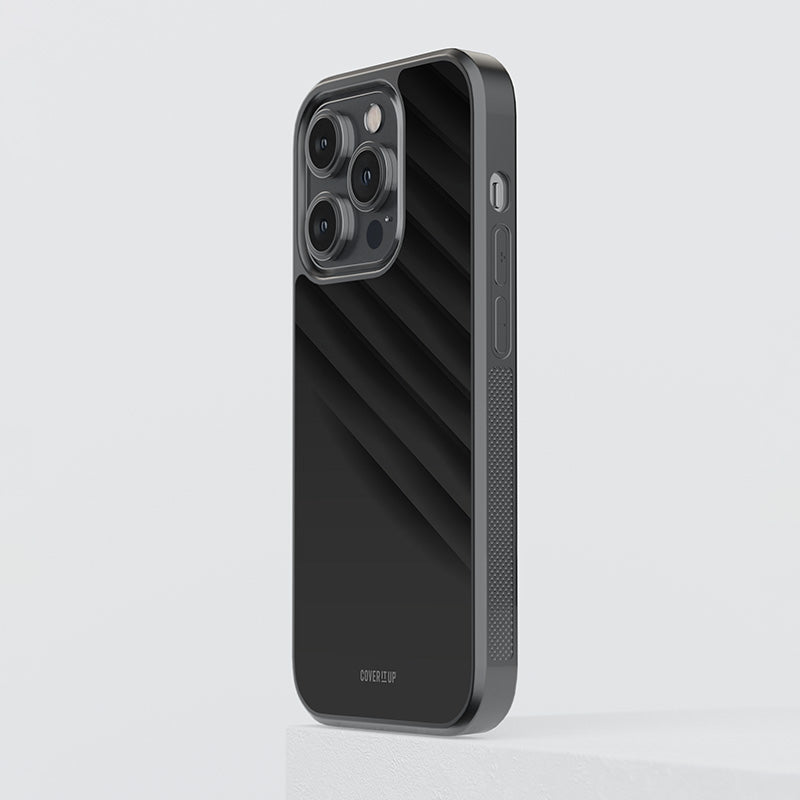 Charcoal Black Texture Glass Case