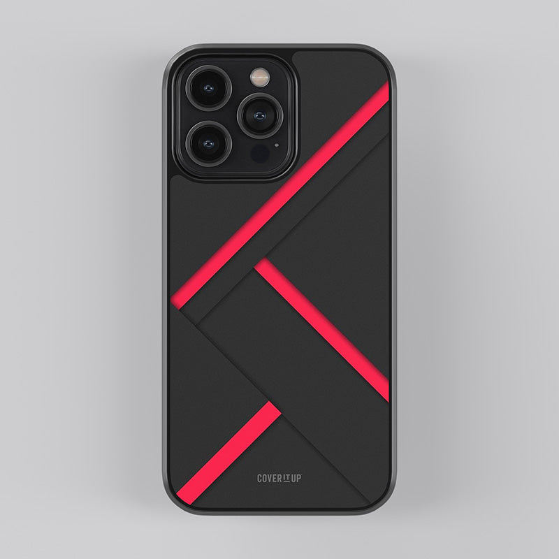 Red Disort Stripes Glass Case