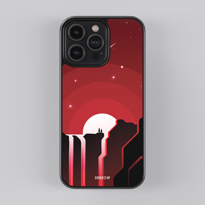 Red Landscape Glass Case