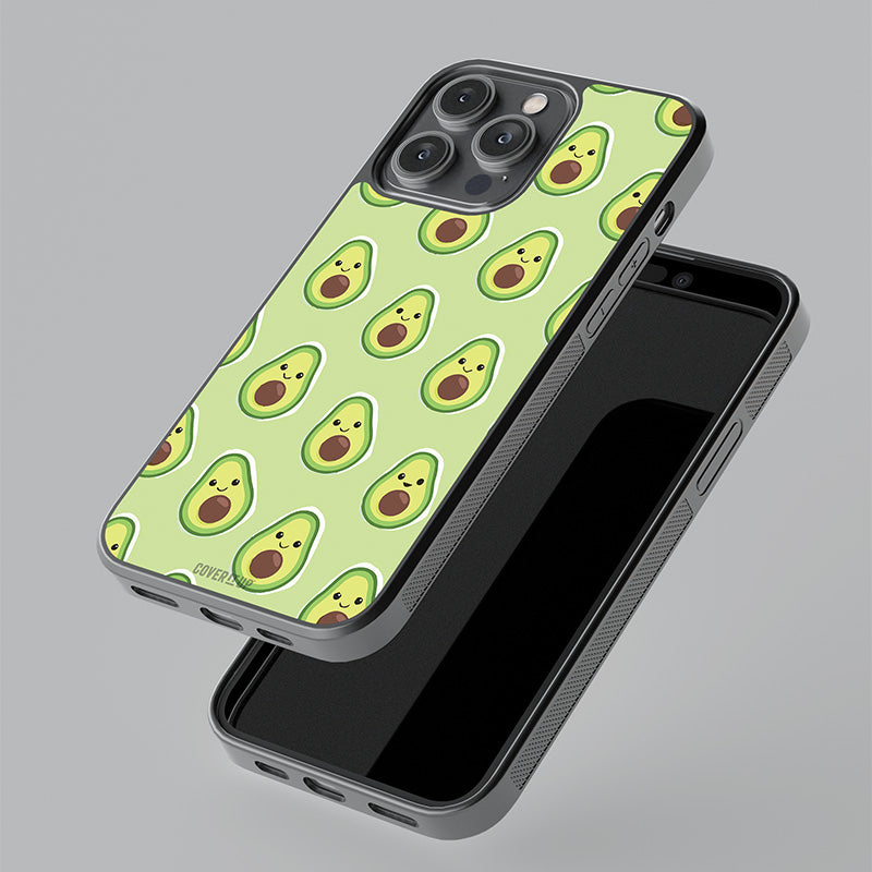 Green Avocado Pattern Glass Case
