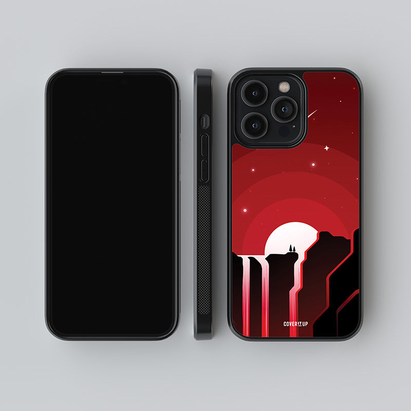 Red Landscape Glass Case