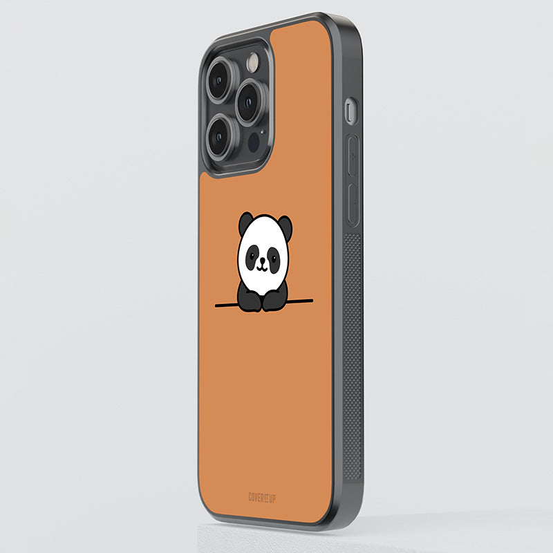 Panda Brown Glass Case