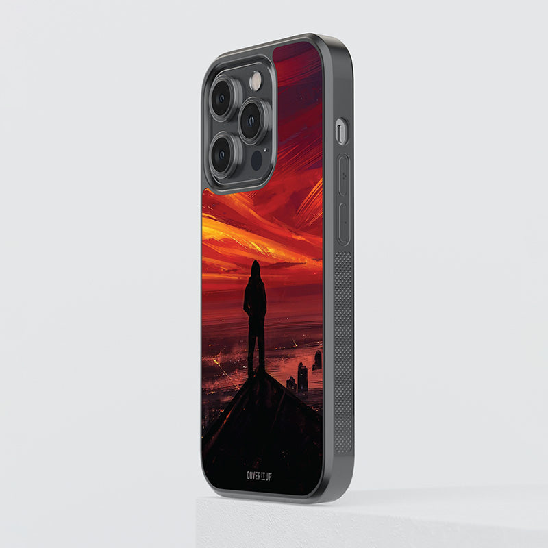 Vibrant Red Sky Glass Case