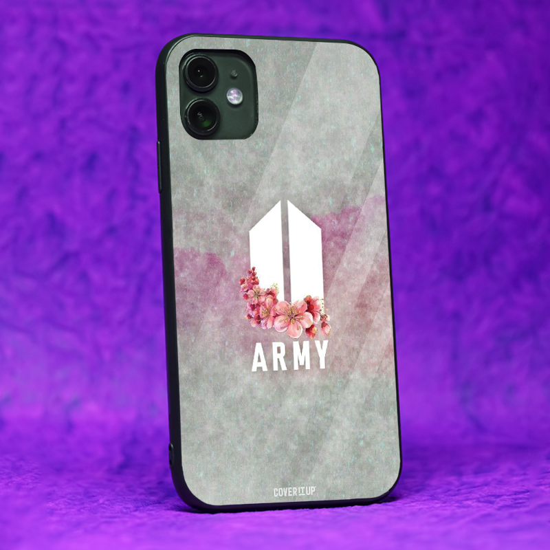 Blooming BTS Army Logo Glass Case