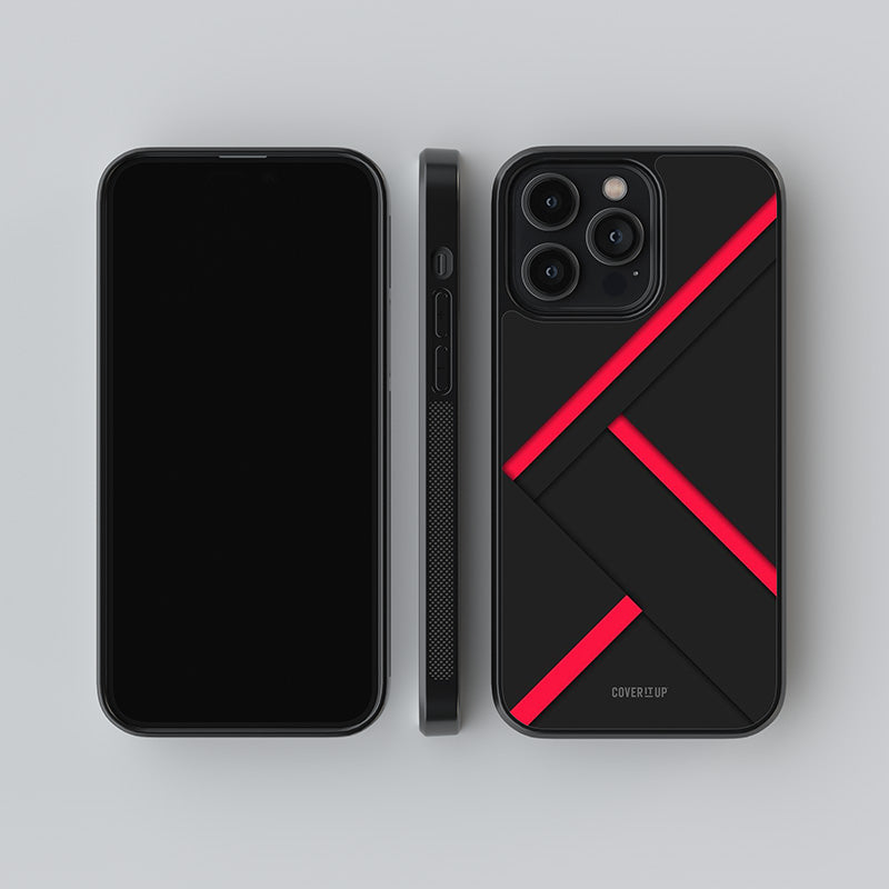 Red Disort Stripes Glass Case