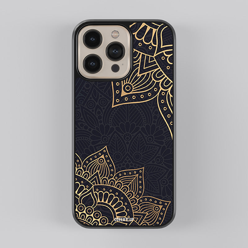 Gold Royal Mandala Glass Case