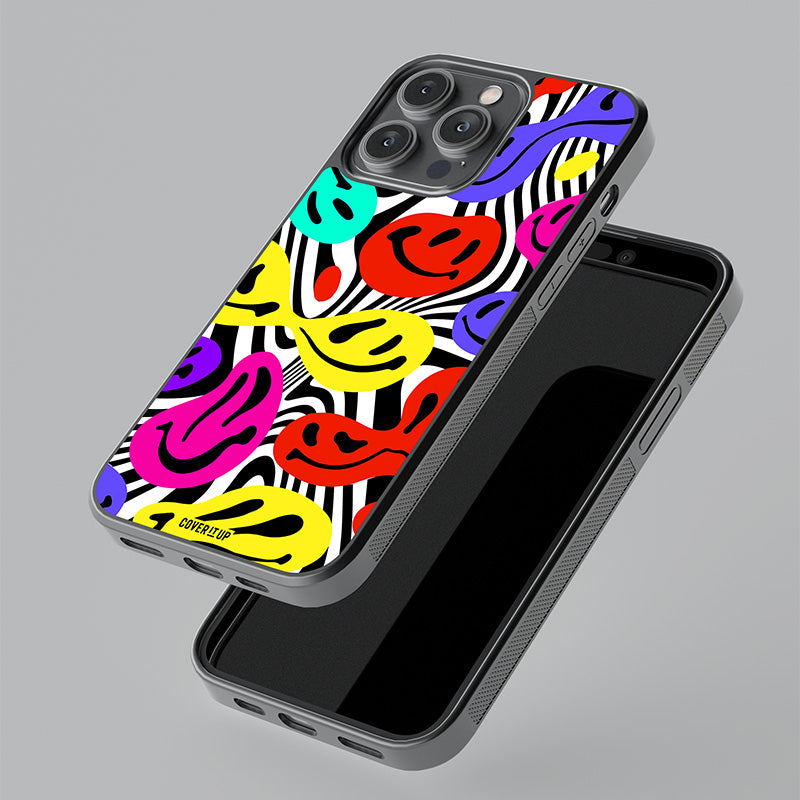 Groovy Colourful Smiles Glass Case