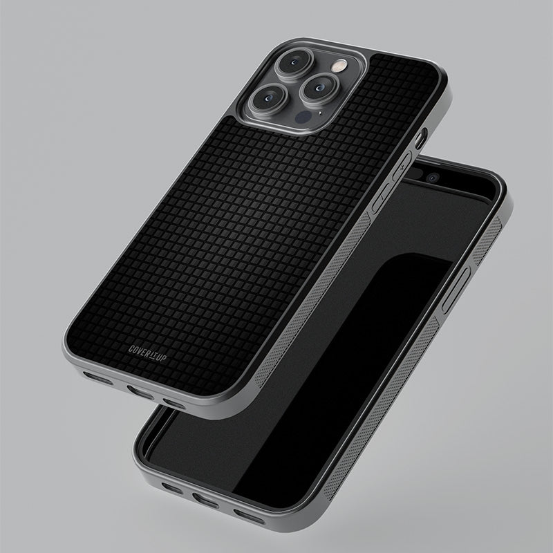 Grey Black Squares Glass Case
