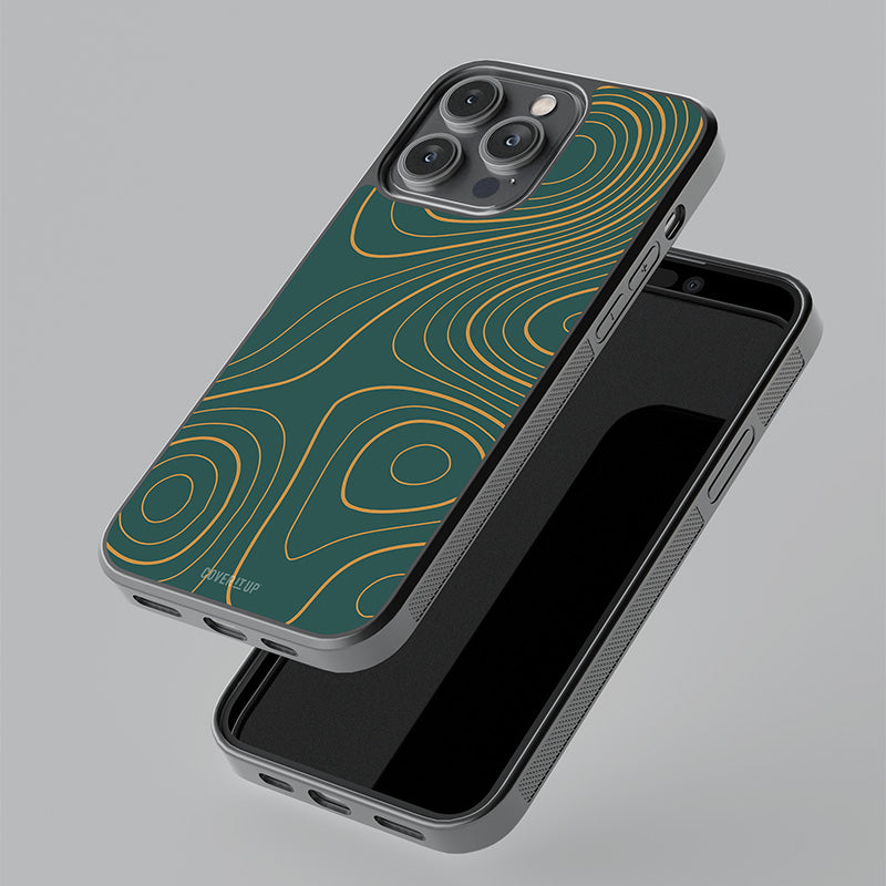 Green Topography Glass Case