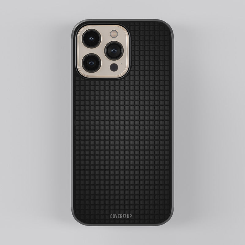 Grey Black Squares Glass Case