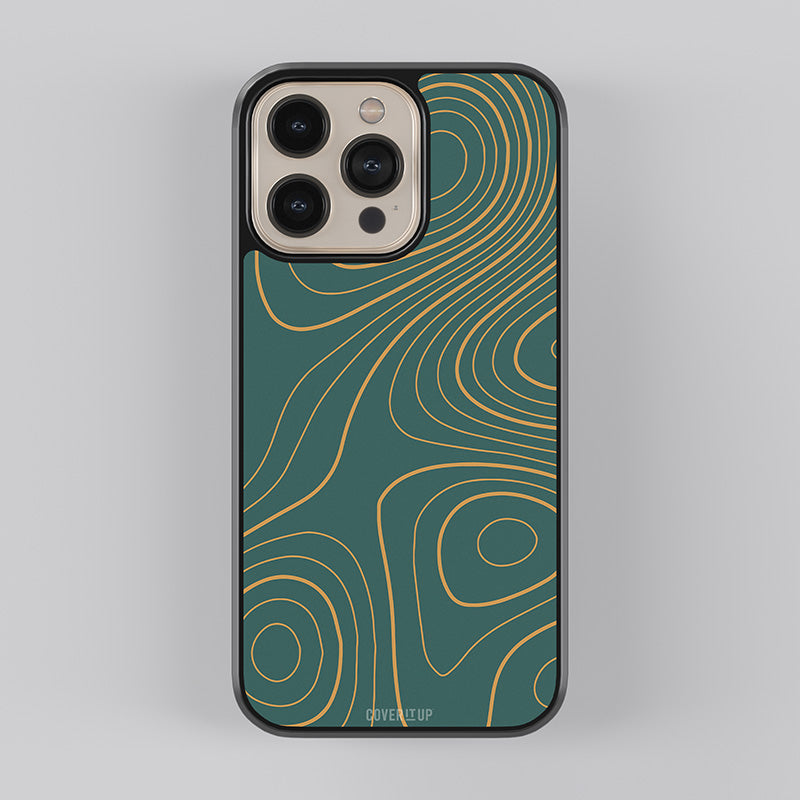 Green Topography Glass Case