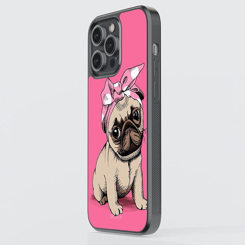 Ribbon Doggo Glass Case