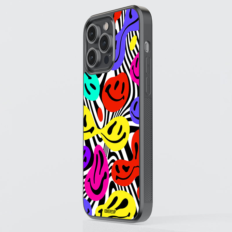 Groovy Colourful Smiles Glass Case