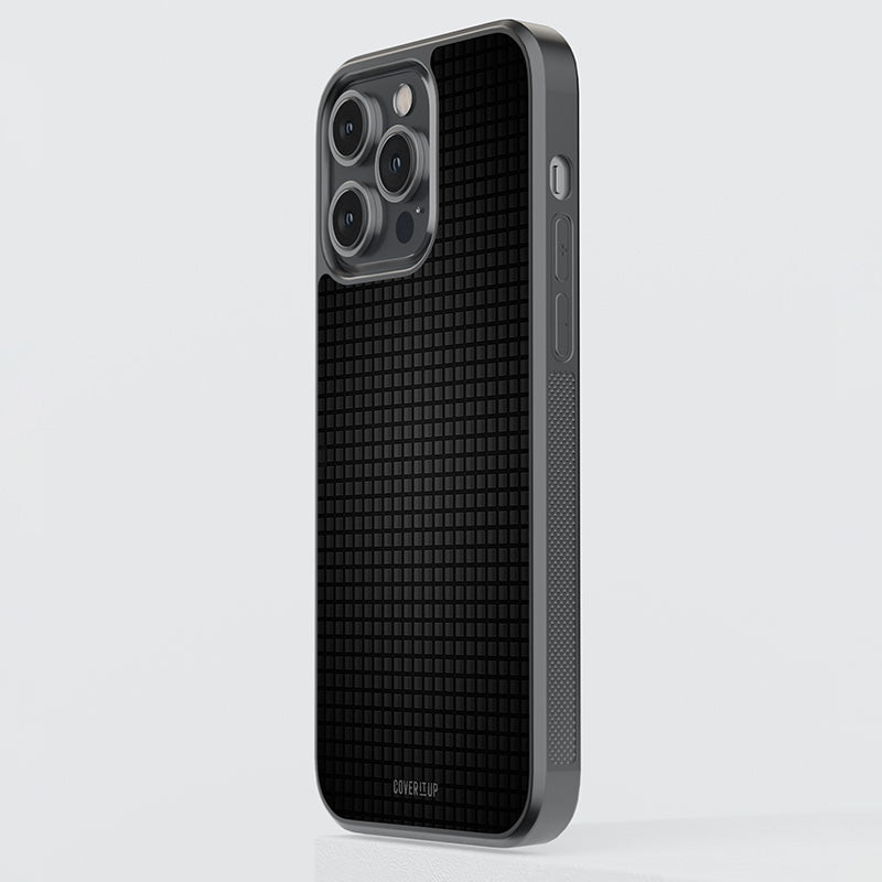 Grey Black Squares Glass Case