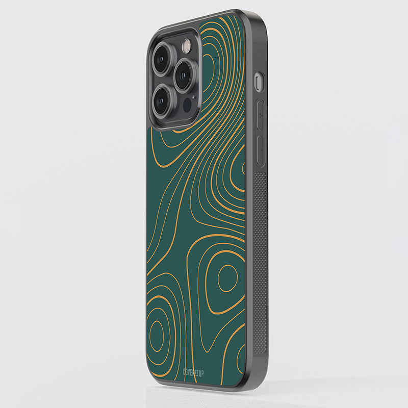 Green Topography Glass Case