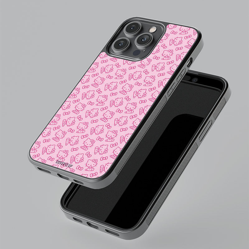 Hello Kitty Pattern Glass Case