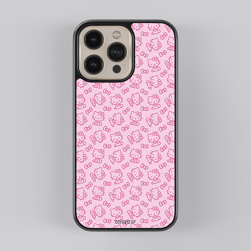 Hello Kitty Pattern Glass Case