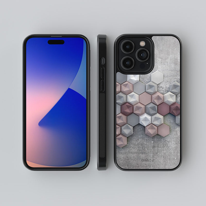 Cute Hexagonal Pattern Glass Case