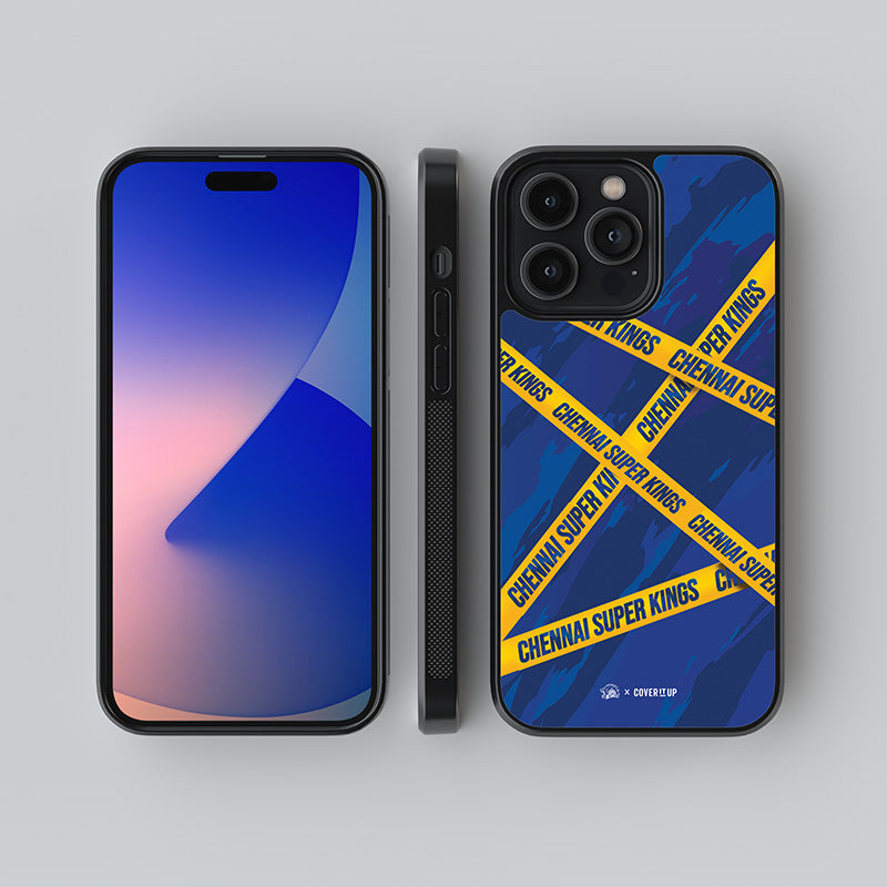 Official Chennai Super Kings Cross Pattern Glass Case