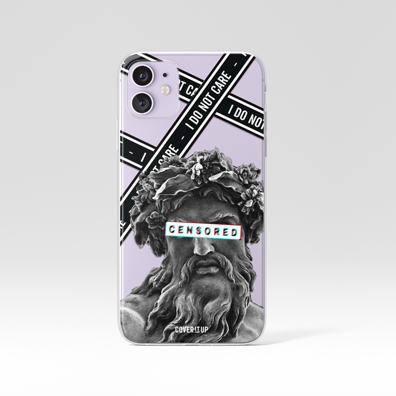 Censored Greek Statue Clear Silicone Case