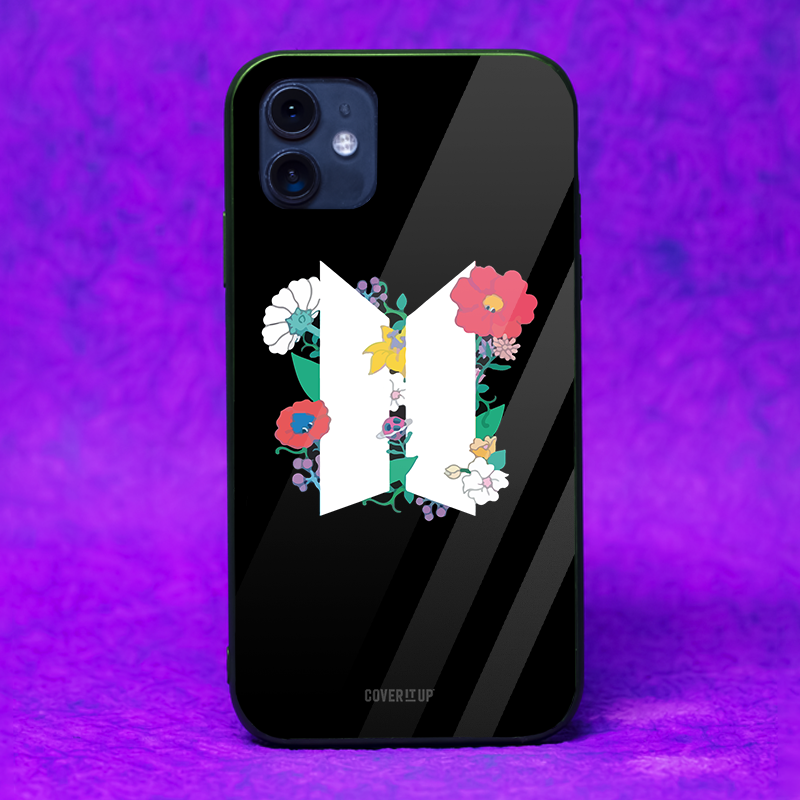 Black BTS Logo Glass Case