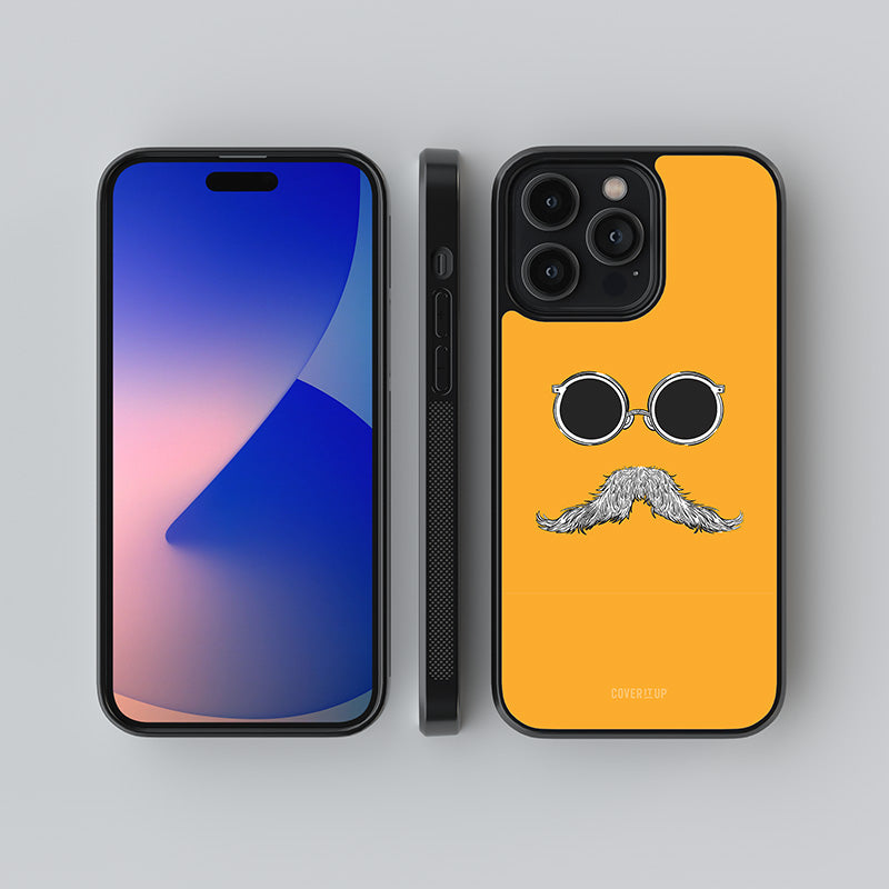 Cool Mustache Glass Case