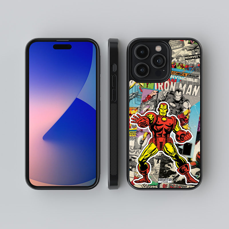 Official Marvel Vintage Iron Man Glass Case