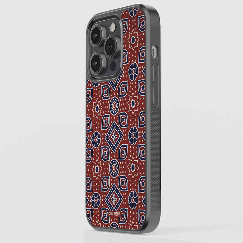 Ajrakh Saree Glass Case