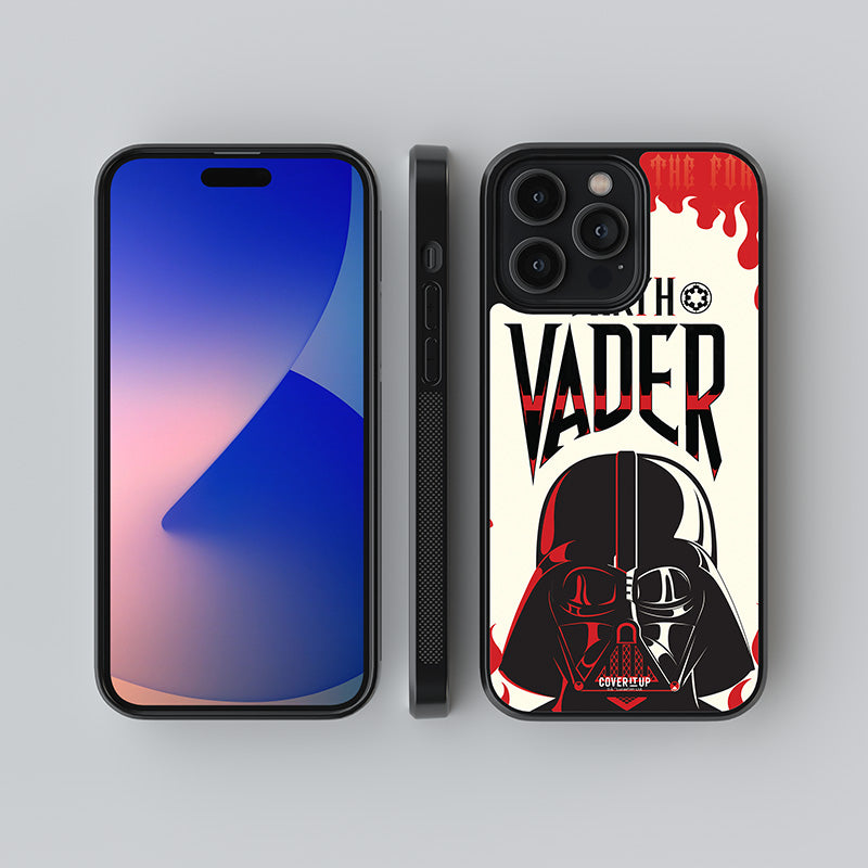 Official Star Wars Darth Vader Flames Glass Case