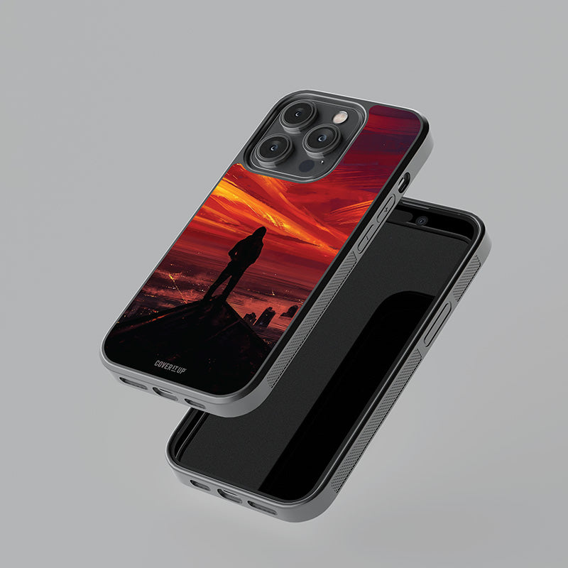 Vibrant Red Sky Glass Case