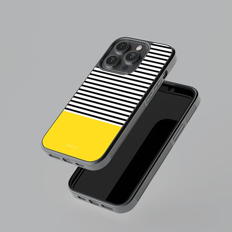 Bright Yellow Stripes Glass Case