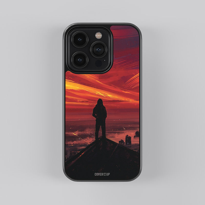 Vibrant Red Sky Glass Case